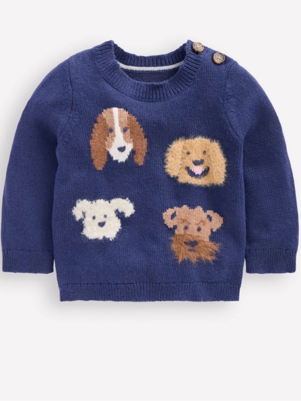 Mini Boden Navy Blue Dog Pattern Sweater